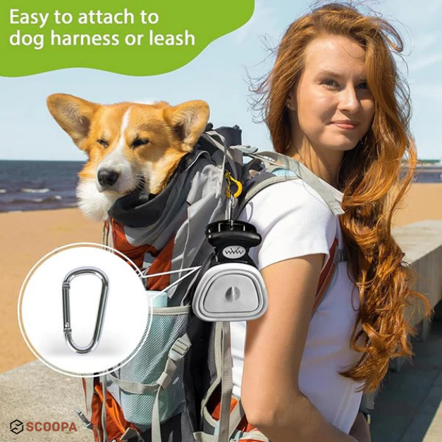 SCOOPA Travel-Ready Pooper Scooper That Clips To Your Leash, Holds Waste Bags And Keeps Hands 100% Clean On Every Walk.