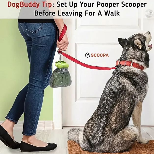 SCOOPA Travel-Ready Pooper Scooper That Clips To Your Leash, Holds Waste Bags And Keeps Hands 100% Clean On Every Walk.