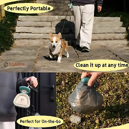 SCOOPA Travel-Ready Pooper Scooper That Clips To Your Leash, Holds Waste Bags And Keeps Hands 100% Clean On Every Walk.